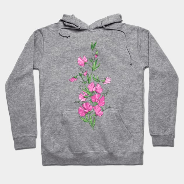 a bouquet of sweet pea flowers Hoodie by  ESHA-Studio